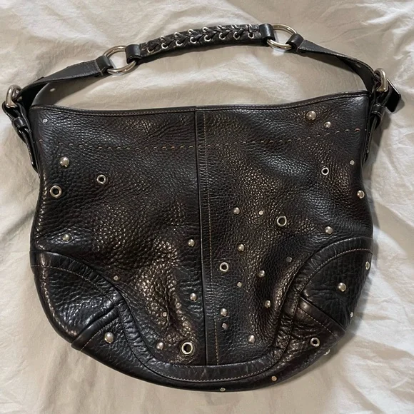 バッグ COACH Soho Studded Shoulder Bag Purse Coach Soho Southwest Hobo Black Shoulder Bag Leather